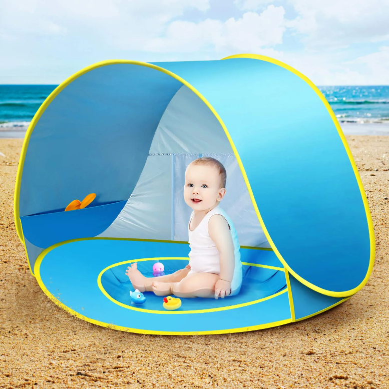 Ocean Pool Tent for Babies in use