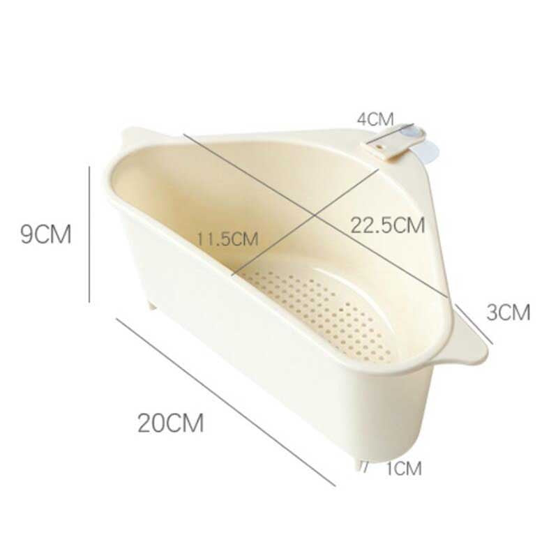 Sink Corner Strainer Beige with Dimension