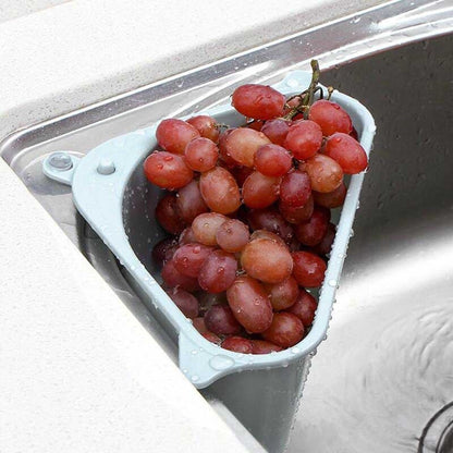 Sink Corner Strainer Blue in use