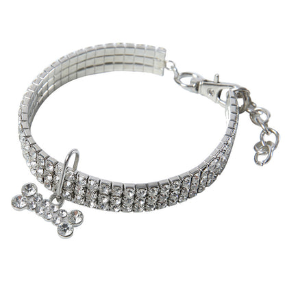 3 Row Rhinestone Crystal Collar Pet