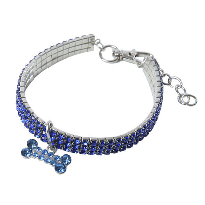 3 Row Rhinestone Crystal Collar Pet